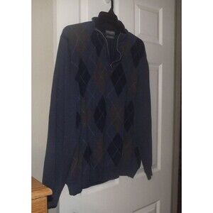 Lyle & Scott Mens Size XL Sweater 100% Combed Cotton Blue Crew Neck Scotland